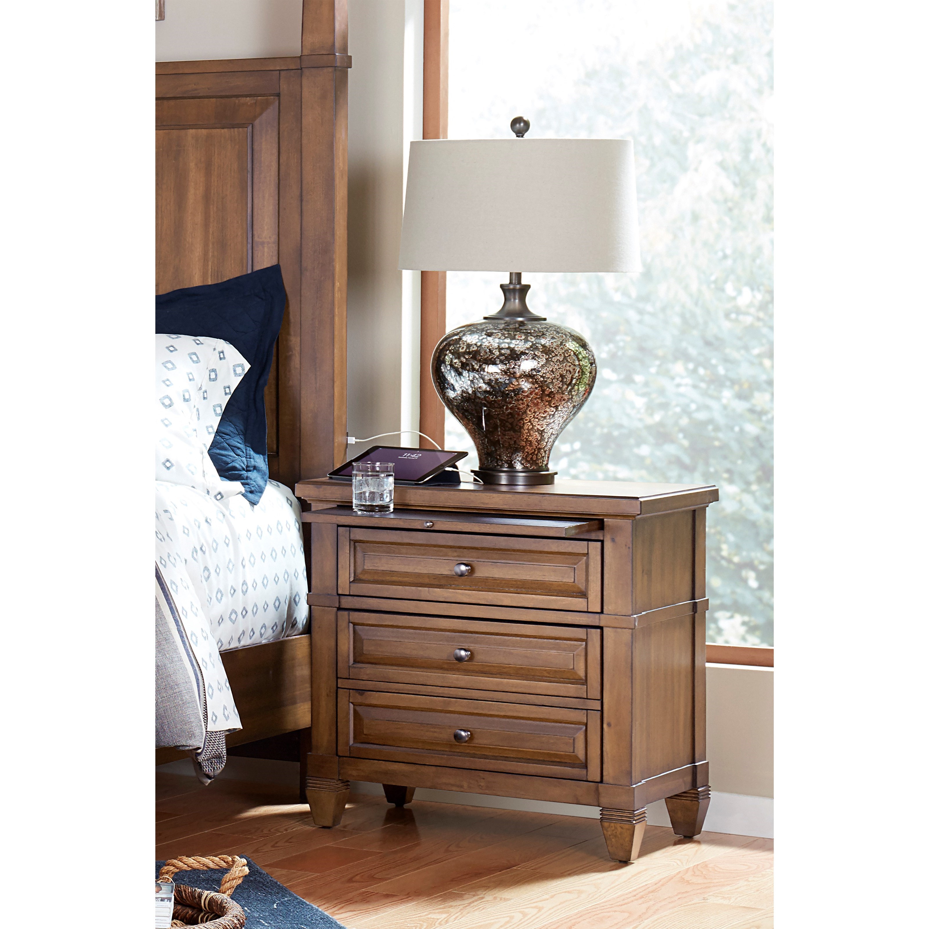 Aspenhome Thornton I34 450 SNA Transitional Two Drawer Nightstand